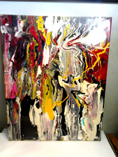Used, Art Abstract Canvas Painting Wall Art: Hand Painted by Musk Yai  for sale  Shipping to South Africa
