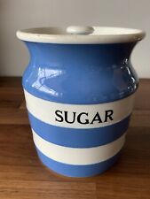 Vintage Cornishware Sugar Canister T G Green 'Black Shield Stamp' 1920-1960's for sale  PLYMOUTH
