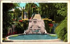 Postal A terraza privada jardín y piscina en California CA segunda mano  Embacar hacia Argentina