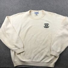 Suéter masculino vintage Academia de Golfe dos Estados Unidos XL bege malha logotipo gola redonda comprar usado  Enviando para Brazil
