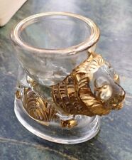 SUPERB EARLY  CLEAR GLASS WITH LION IN GOLD RELIEF EGG CUP, SUPER CONDITION.  for sale  Shipping to South Africa