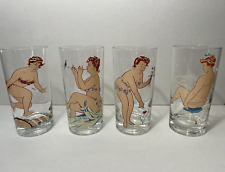 Set of 4 Duane Bryers Hilda Glasses Curvy Pinup Highball Collectible Barware for sale  Shipping to South Africa
