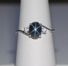Usado, Anillo de zafiro estrella delgada plata esterlina 925 azul lindy anillo estrella anillo para mujer segunda mano  Embacar hacia Argentina