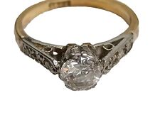 18ct Gold 0.45ct Diamond Solitaire Ladies Size I which is 15.3mm Diameter for sale  Shipping to South Africa