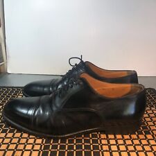 Santoni Punta Gorra Oxford Para Hombre EE. UU. Talla 9.5D Zapatos de Vestir Cuero Negro Hechos en Italia segunda mano  Embacar hacia Argentina