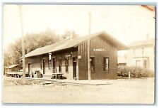 Cartão postal antigo foto c1910's Depot Station Wagon Scene Amboy Illinois IL RPPC comprar usado  Enviando para Brazil