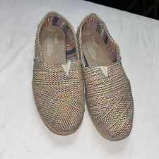 Zapatos para mujer Toms talla 6.5 3003 estilo sin cordones de lona zapatos brillantes segunda mano  Embacar hacia Mexico