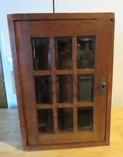 Antique Primitive Salvaged Wooden Cabinet with Beveled Glass Door 19-3/4" tall for sale  Shipping to South Africa