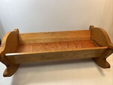 Vintage Baby Bed Cradle Bassinet Strombecker Oak 20" Long Solid Wood Handmade, used for sale  Shipping to South Africa