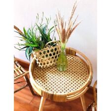 Mesa de té de ratán hecha a mano-mesa de café de bambú mesa lateral boho vintage_ segunda mano  Embacar hacia Argentina