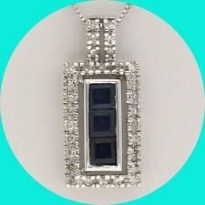 Diamond sapphire pendant for sale  East Meadow
