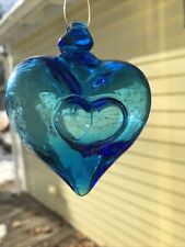 Blue glass heart for sale  Belfast