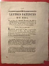 Lettres patentes roi d'occasion  Sainte-Jamme-sur-Sarthe