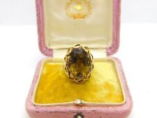 Used, 9ct Yellow Gold & Smoky Quartz Statement Ring Vintage c1980 London for sale  Shipping to South Africa