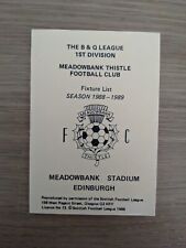 Meadowbank thistle fixture for sale  WILMSLOW