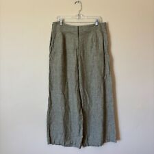 Used, Poetry Women's 12 Wide Leg 100% Linen Green Trousers Pants Boho Comfort Travel for sale  Shipping to South Africa