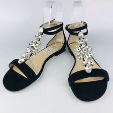 Sandália JIMMY CHOO Cristal Bijou Camurça Preta Tamanho 39 EUA9 Usada comprar usado  Enviando para Brazil