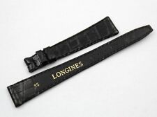 Correa Banda Longines Negro Cocodrilo 15/10mm Lujo Nuevo Calidad segunda mano  Embacar hacia Argentina