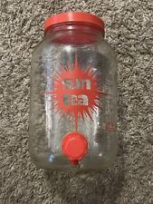 JM Werling Vintage Sun Tea Glass Jar Beverage Dispenser Red Lid 1 Gallon VGC for sale  Shipping to South Africa