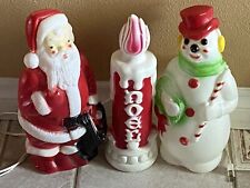 3 Vintage Empire Industries Blow Molds Santa, Snowman & NOEL Candle for sale  Central Point