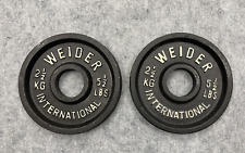 2 Vintage Weider International 2.5 kg 5.5 lb Olympic Plates Weights for sale  Shipping to South Africa