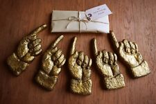 Used, Vintage Retro Gold Pointing Hand Finger Wall Plaque Sign - ECO recycled for sale  Shipping to South Africa