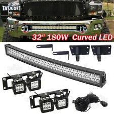 32" Curved LED Light Bar / 4'' 24W Bumper Pods For 4th Gen Dodge Ram 2500 3500, used for sale  Shipping to South Africa