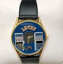 Whimsical Casino Lucky 7’s Slot Machine relógio unissex pulseira preta com animação comprar usado  Enviando para Brazil