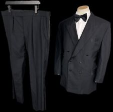 Scabal Cloth Double Breasted Dinner Suit Tuxedo 48S/R - W42S Black Super 130’s  for sale  Shipping to South Africa