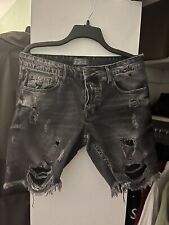 Usado, Shorts jeans masculino Zara preto/cinza desgastado rasgado comprar usado  Enviando para Brazil