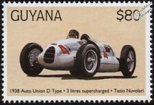 1938 Auto Union D-Type (Tazio Nuvolari) F1 GP sello de coche de carreras (Guyana 1998) segunda mano  Embacar hacia Argentina