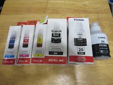 Canon GI-20 PGBK (Genuine) And 4 CMYK  (Unbranded)  Ink Refill Bottles - READ for sale  Shipping to South Africa