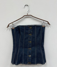 Blusa espartilho feminina vintage D&G Dolce & Gabbana denim sem alças tamanho M comprar usado  Enviando para Brazil