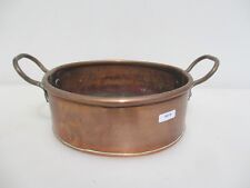 Antique Copper Jam Pan Fish Kettle Trough Tub Vintage Old Brass Handles Pot 11"W for sale  Shipping to South Africa