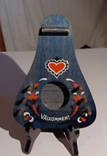 Vintage Sweden VALKOMMEN Wooden Door Harp Three String for sale  Shipping to South Africa