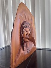 RARA Estatua Escultura Nativa Americana de Madera Tallada a Mano de Gary Thompson, Firmada segunda mano  Embacar hacia Argentina
