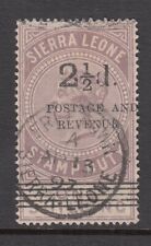 Serra Leoa: QV 21/2d sobreimpresso em um selo de receita de xelim, 13 de abril de 1897 comprar usado  Enviando para Brazil