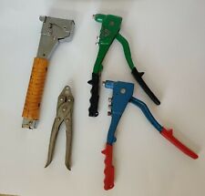 Lot of 4 Hand Tools Pop Riveter Hand Gun Hammer Tacker Cable Crimpers Untested for sale  Jacksonville