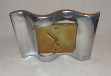RARE DAVID MARSHALL ALUMINIUM & BRONZE BRUTALLIST INDUSTRIAL STYLE MANTLE CLOCK for sale  Shipping to South Africa