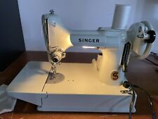 Singer Featherweight 221K White Sewing Machine POWERS ON BUT NOT TESTED , used for sale  Yucca Valley