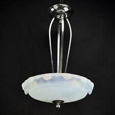Art Déco Lampe à Suspension Chrome Lustre Lampe Opale Verre 1930s comprar usado  Enviando para Brazil