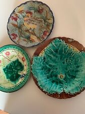 Three majolica plates for sale  Shipping to Ireland