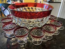 punch 12 cup glass set bowl for sale  New Canaan