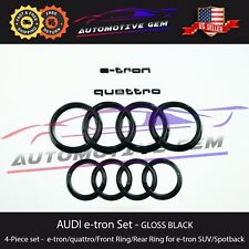 AUDI etron emblema preto brilhante grade e anel de porta-malas quattro logotipo emblema kit e-tron comprar usado  Enviando para Brazil