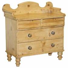 VICTORIAN PINE CHEST OF DRAWERS WASH STAND WITH GALLERY BACK STUNNING PATINA  for sale  Shipping to South Africa