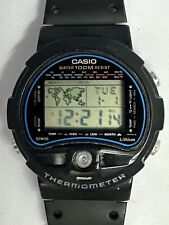 Usado, Reloj para hombre Casio TS-100 termómetro hora mundial vintage nuevo batería banda negra segunda mano  Embacar hacia Argentina