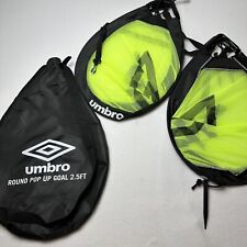 Umbro 2,5 pés redondo pop-up rede de gol de futebol conjunto de 2 gols com bolsa de transporte prática de atacante comprar usado  Enviando para Brazil