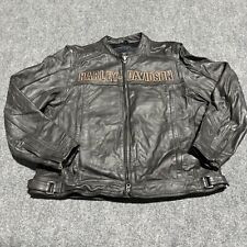Used, Harley-Davidson Motorcycle Jacket Men's XL Black Leather Full Zip Biker * for sale  Shipping to South Africa