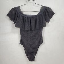 Victoria Secret Macacão de Renda Preto Transparente Top Babado Pequeno Vintage Lingerie de Pelúcia comprar usado  Enviando para Brazil