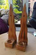 Pair wooden flame for sale  DEREHAM